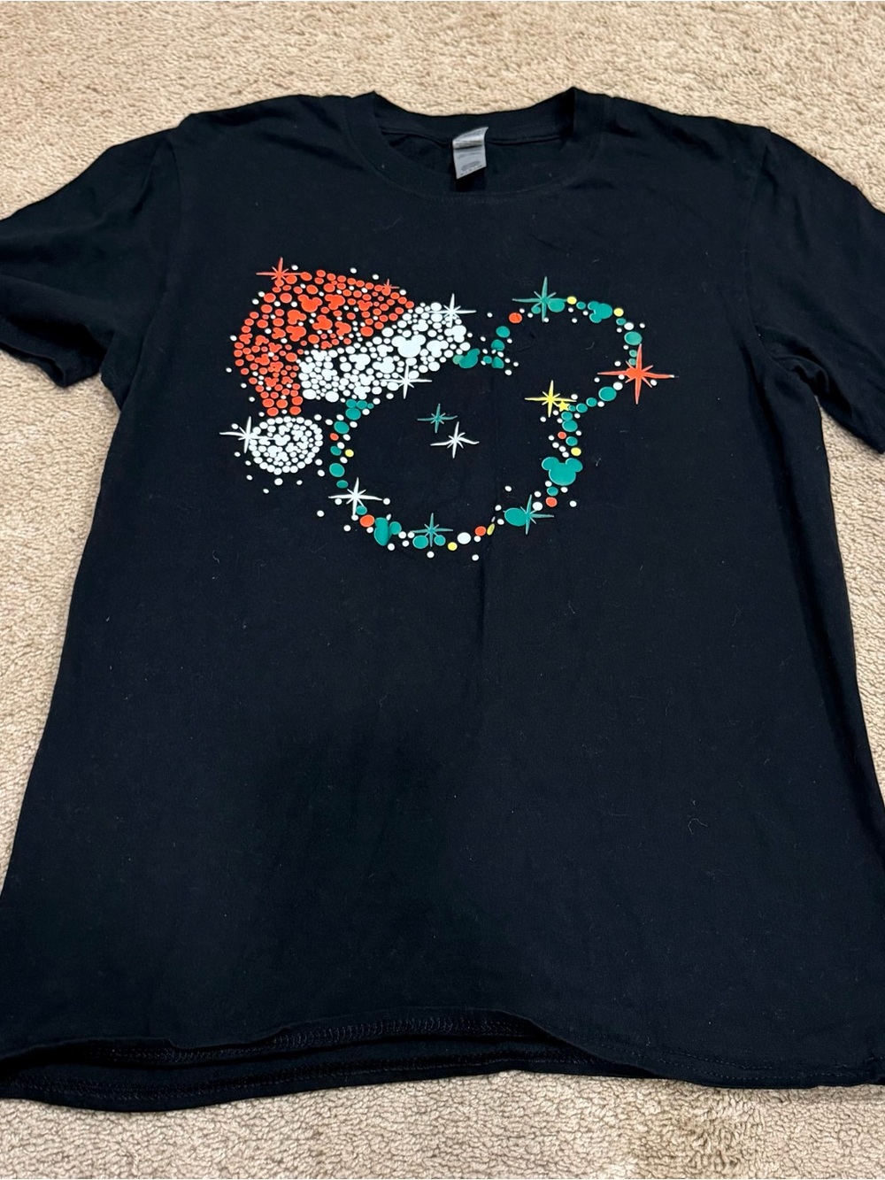 Unisex Black Holiday Disney Graphic Tee Sz S